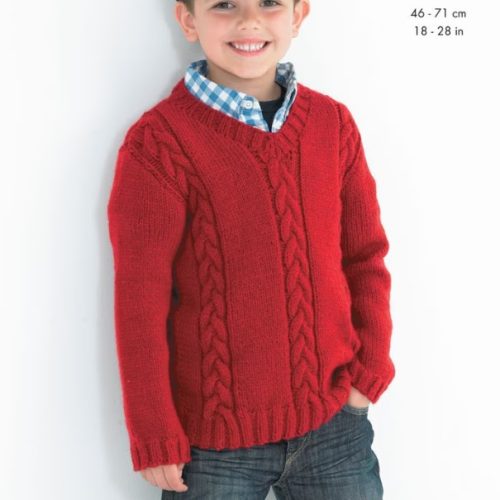 King Cole # 3388 Cabled Sweaters